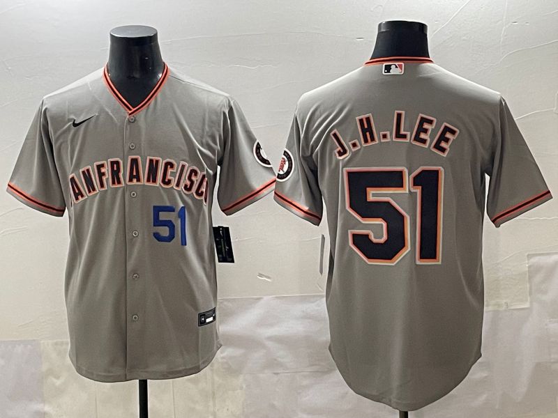 Men 2025 San Francisco Giants 51 J.H.Lee Grey Game Nike MLB Jersey style 18